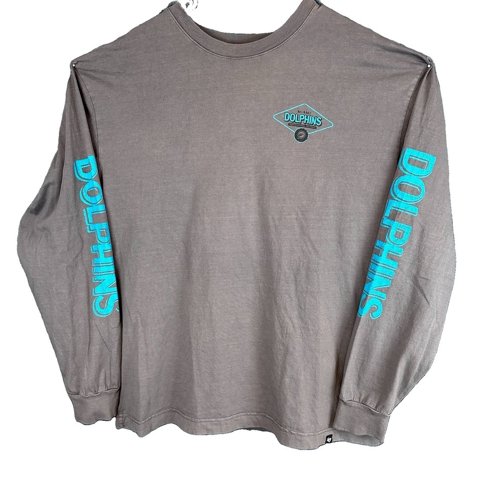Miami Dolphins Long Sleeve Gray Shirt Size XL New W Tags NFL Apparel Team Logo